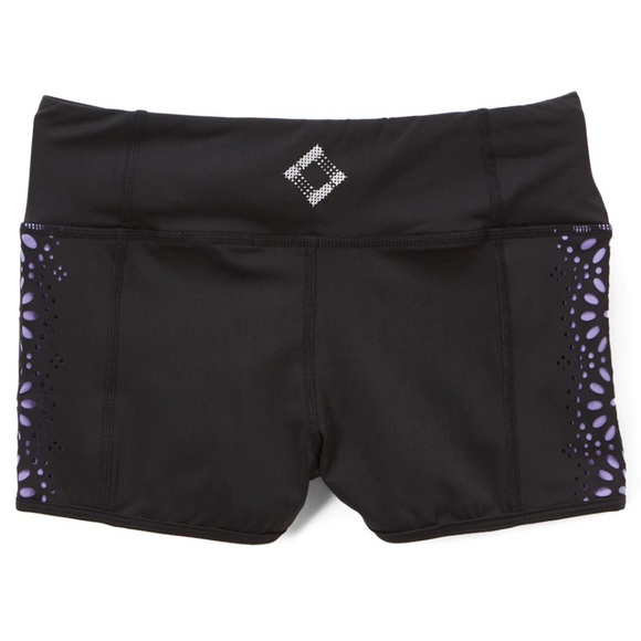 Leo Lavender Laser-Cut Side-Panel Shorts - Picture 2 of 6